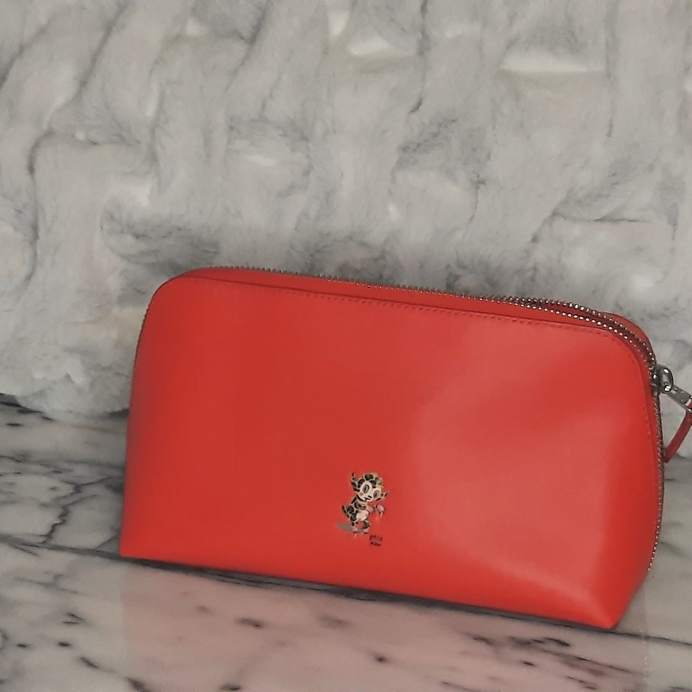 Coach Lg Cosmetic Case Baseman Buster Le Fauve